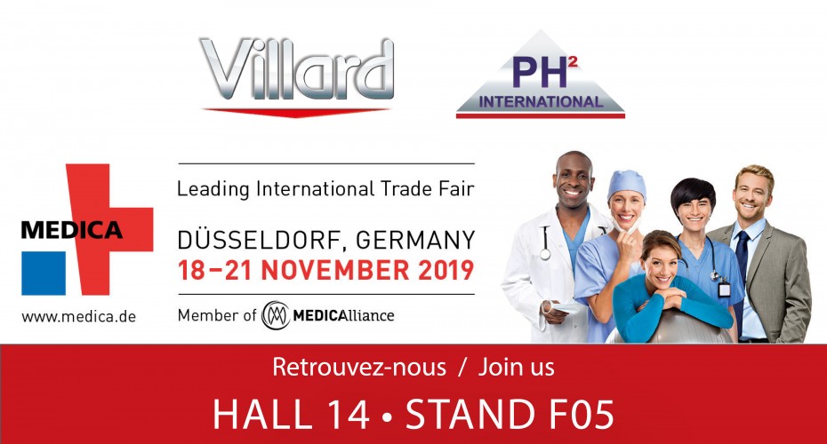 Villard Médical et PH2 International seront présent lors du prochain salon MEDICA 2019 (18-21 novembre 2019)