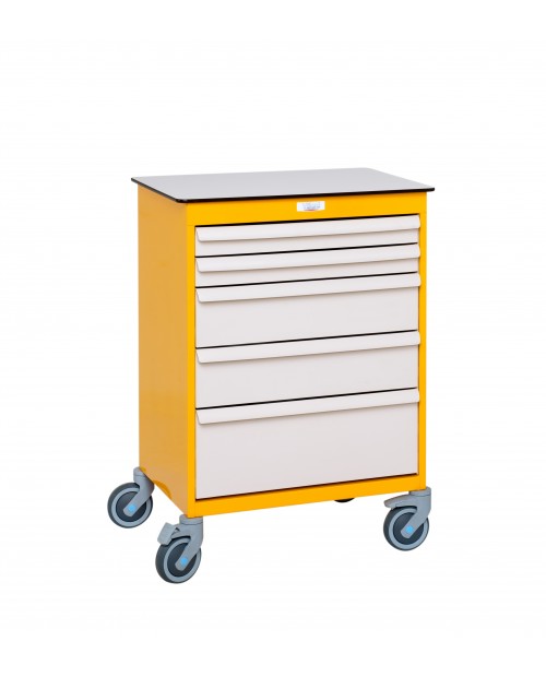 MOBILE WORKSTATION WITH DRAWERS 1 COLUMN 9 LEVELS EQUIPPED