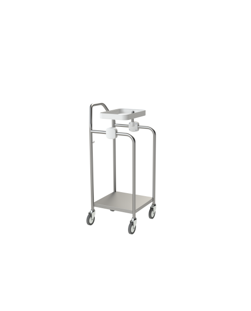 STAINLESS STEEL LINEN TROLLEY  WITH PEDAL AND LID - 1 BAG