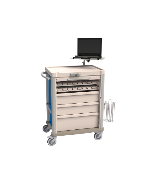 MEDICATION CART EOLIS 600X400 WITH 18 PATIENTS WITH ROLLING SHUTTER AND CODE LOCK